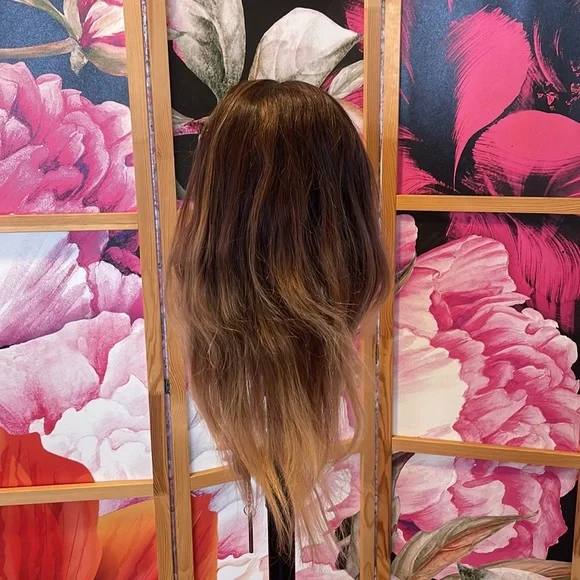Milano Human Hair Wig: Ombre / BayalageBrown / Blonde / Caramel - 22 inches